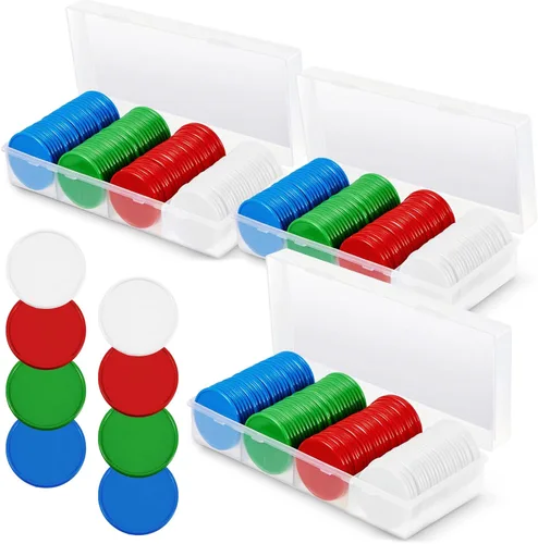 Lewtemi Juego de 300 fichas de póquer de plástico opaco de 1.45 pulgadas, contadores de aprendizaje, fichas de póquer con caja de almacenamiento