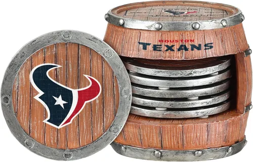 Miniatura 17 de FOCO NFL Team Logo 5-Pack Barrel Beverage Drink Coaster Set