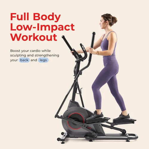 Miniatura 2 de Sunny Health & Fitness Smart Upright Elliptical w/Pulse Sensor Built-in, Indoor Full-Body Cross-Training & Cardio Exercise Machine for Home, Free