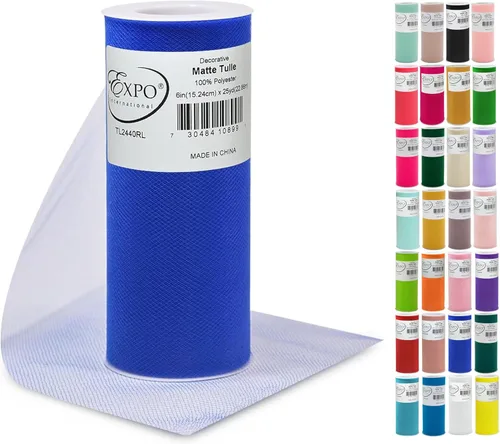 Miniatura 10 de Expo International Tul mate decorativo, tela de tul de poliéster ligero para tutús, disfraces y decoraciones de fiestas, lavable, fácil de usar, 6