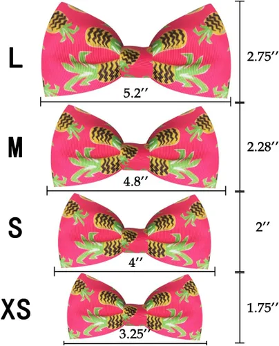 Miniatura 5 de azuza Collar de perro con pajarita, collar de perro suave y cómodo con lazo, patrones divertidos y color brillante para perros pequeños D#Fruta-Piña