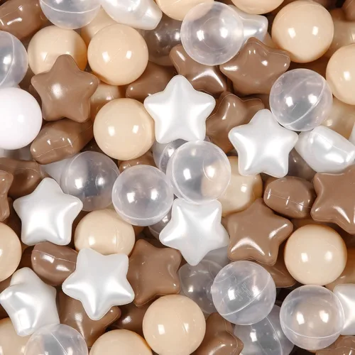 Miniatura 12 de Pelotas de Corral de Bolas Realhaha 50 100 200 500, Formas de Estrella para Bebés Niños Parque Infantil Bolas de Plástico para Bebés Piscina