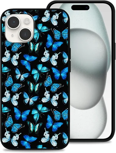 Miniatura 16 de Funda diseñada para iPhone 15 Pro Max, funda de teléfono con patrón de mariposa dorada y blanca para hombres, mujeres, niños y niñas, TPU suave