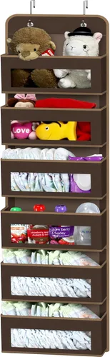 Miniatura 14 de Simple Houseware Organizador con 4 bolsillos con ventana transparente para colgar sobre la puerta del armario, para dormitorio, baño, despensa