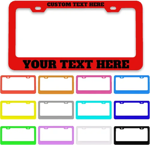 Miniatura 15 de Marco de matrícula personalizado – Etiqueta metálica de alta calidad para automóvil con tu texto, placas personalizadas de 12 x 6 pulgadas, marcos