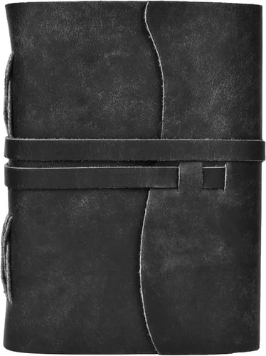 Miniatura 2 de LEATHER VILLAGE Diario encuadernado en cuero, negro, 7 x 5 pulgadas, 220 páginas, diario vintage de papel en blanco para escribir, dibujar, cuaderno
