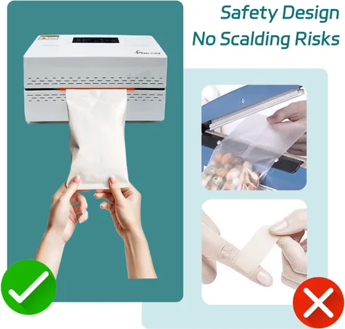 Miniatura 6 de Phezer Máquina de sellado térmico continuo, sellador automático de banda de bolsas de plástico comercial con control digital de 32.0-482.0 °F