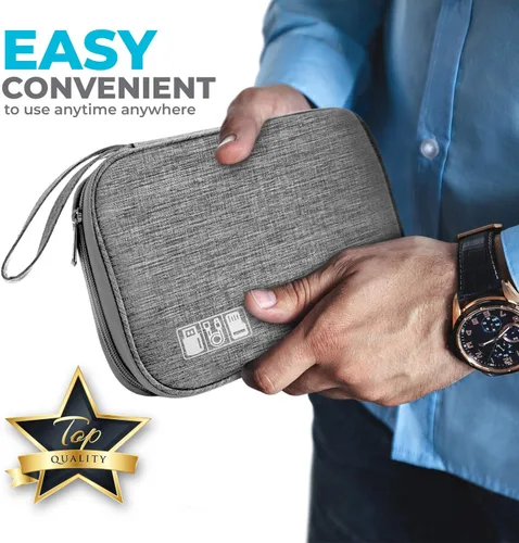 Miniatura 6 de Organizador de cargador electrónico - Funda de cable de viaje para cables, cargadores y accesorios tecnológicos