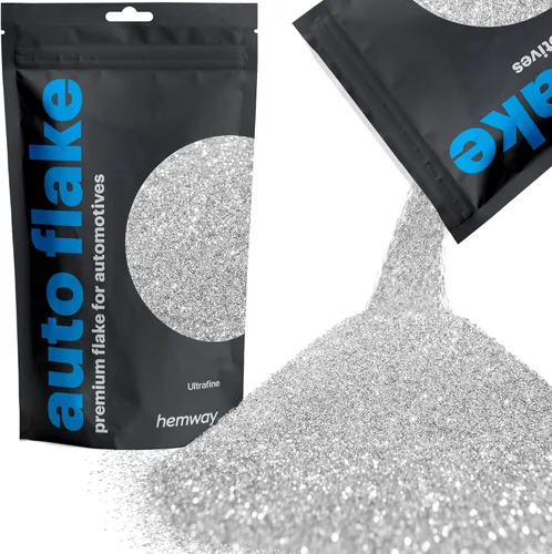 Miniatura 29 de Hemway Purpurina metálica para automóviles MICROFINE 1/256" .004" 0.1mm 100 micras, aditivo de pintura en escamas metálicas 100 g para uso con Verde