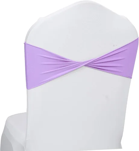 Miniatura 27 de MDS Paquete de 100 bandas de elastano para silla, bandas lisas sin hebilla, reutilizables, elásticas, para decoración de bodas, recepciones, Azul