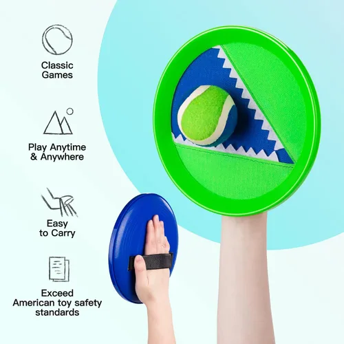 Miniatura 3 de EVERICH - Juego de pelota de lanzamiento y captura mejorado, juegos para interiores y exteriores para niños de 3 a 12 años, juguete de agua
