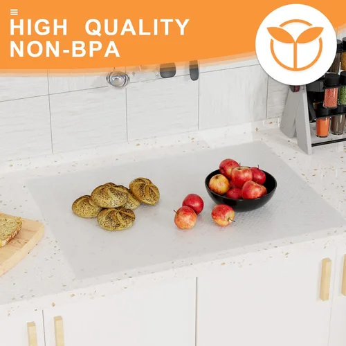 Miniatura 8 de FLPMIX Revestimiento transparente de 16 pulgadas: revestimientos impermeables para gabinetes de cocina, no adhesivo, fácil de limpiar, tapete