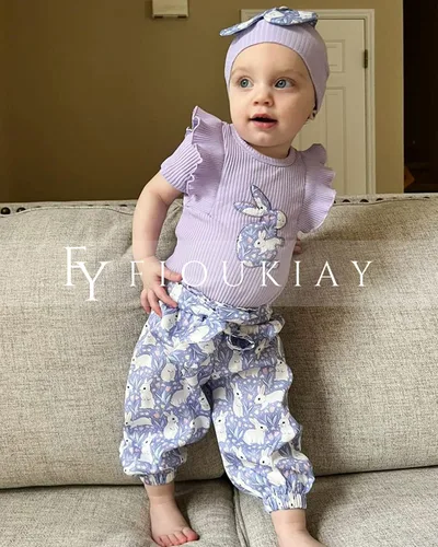 Miniatura 78 de fioukiay Conjunto de ropa de verano para bebés y niñas recién nacidas prematuros, mameluco, pantalones, diadema, conjunto de ropa para el verano