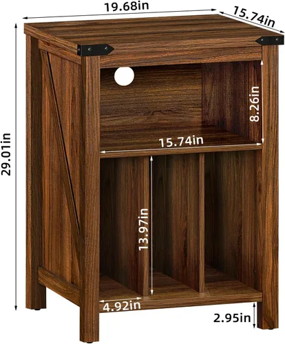 Miniatura 2 de Joaxswe Soporte para tocadiscos con almacenamiento de discos de vinilo, capacidad para hasta 160 álbumes, mesa giratoria grande de madera, estante