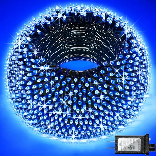 Miniatura 8 de QUHUATU - Guirnalda de 300 luces led de Navidad de 75 pies, 12 modos de iluminación, con memoria de temporizador, para árbol de Navidad, interiores