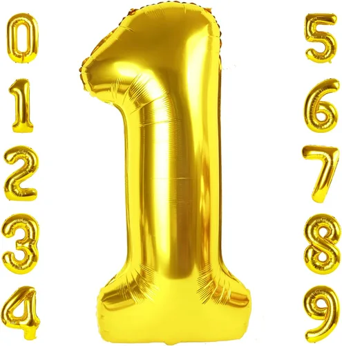 Miniatura 164 de Globos de números de 5 globos de 40 pulgadas, decoraciones de cumpleaños azules para niños y niñas, globos de números azul marino grandes