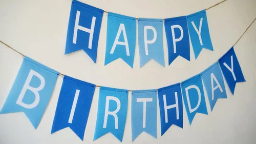 Miniatura 2 de Cartel azul para fiesta de cumpleaños con texto en inglés "Happy Birthday", decoración de cartel de cumpleaños para niños y hombres
