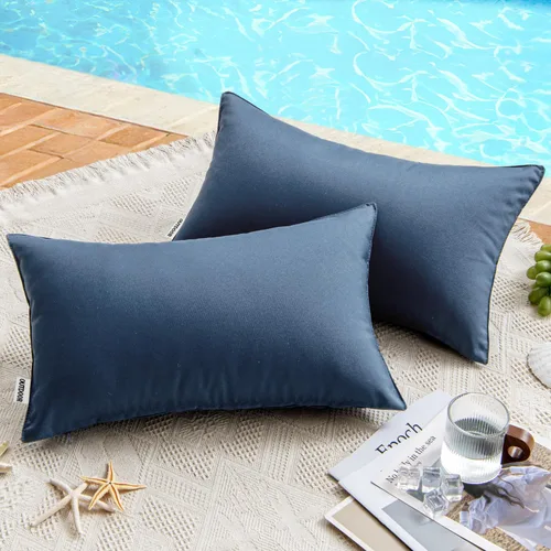 Miniatura 55 de MIULEE - Juego de 2 fundas de almohadas decorativas para exteriores, impermeables, cuadradas, para jardín, para cenador de primavera, tienda de Negro