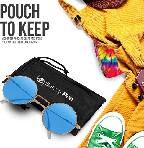 Miniatura 6 de Lentes de sol Sunny Pro retro redondos pequeños con color lente hippie estilo John Lennon