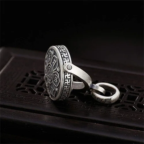 Miniatura 4 de LOVECOM - Colgantes giratorios de plata de ley 925 para mujeres, madres y hombres, budismo, sabiduría, misericordia, regalos (colgante)