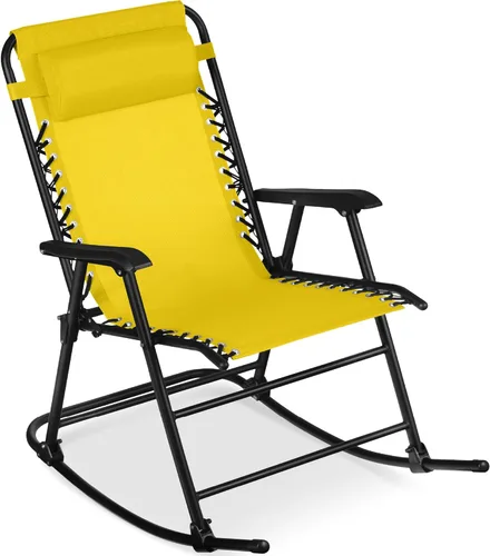 Miniatura 9 de Best Choice Products Silla mecedora plegable para exteriores, Silla de gravedad cero, Silla balancín para patio con reposacabezas, color rojo carmesí