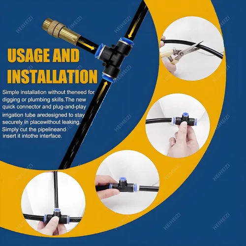 Miniatura 5 de New Quick Connector Drip Irrigation Kits,Automatic Irrigation System with 360-degree Bending Dropper,Adjustable atomizing Copper Nozzle for Watering