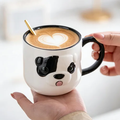 Miniatura 3 de Juego de 2 tazas de café de cerámica de 12 onzas para mujeres y hombres