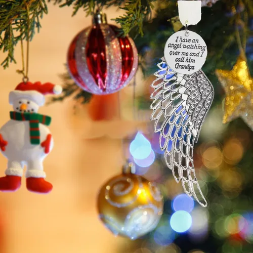 Miniatura 9 de Adornos Conmemorativos de Navidad Bola de Plumas Transparente, Bola de Impresión Boca Abajo 8cm/3.15'' Regalo de Duelo y Condolencia por la Pérdida