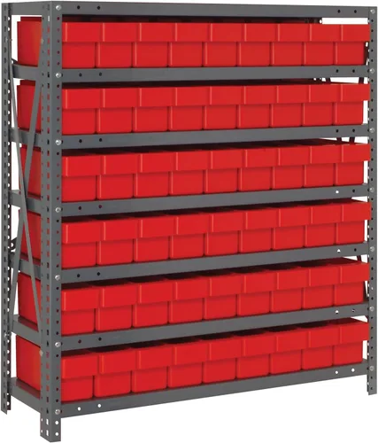 Miniatura 493 de Quantum QSBU-245BK Heavy Duty Shelving Unit with (7) Shelves and (24) QUS245 Black Bins for Garage Warehouse Storage Distribution 400 lb Load