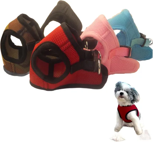 Miniatura 13 de Arnés para perros de malla suave, cómodo para razas pequeñas, cachorros, juguetes, de 2 a 16 lb, en color rosa bebé, azul, negro, rojo, camuflado