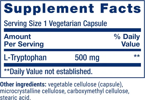 Miniatura 3 de Life Extension L-Tryptophan, 500 mg, Encourages Healthy Serotonin Levels and Promotes Healthy Sleep, Mood, Stress Response & Satiety, Gluten-Free