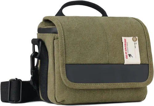 Besnfoto Bolsa de cámara pequeña sin espejo, bolsa de hombro para cámara impermeable, bonita bolsa de mensajero compacta para mujeres y hombres