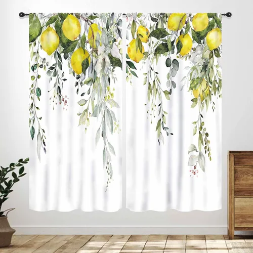 Miniatura 28 de Cortinas Rústicas de Cocina, Tenedor Cuchara Retro Tablón de Madera Granja País Tema de Cocina Citas Divertidas Tratamiento de Ventana