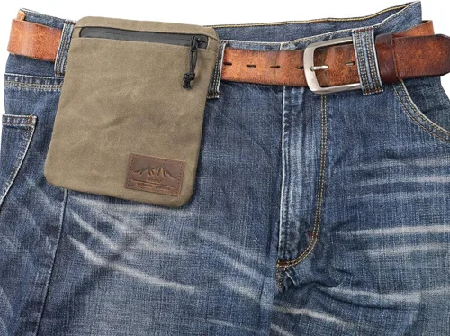 Miniatura 9 de diodrio Bolsas con cremallera para cinturón para hombres y mujeres, bolsa compacta EDC, cremallera YKK, carteras de seguridad antirrobo a prueba