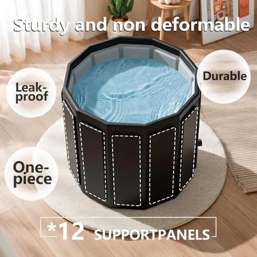 Miniatura 7 de Bañera portátil para adultos, bañera plegable para spa caliente y baño de hielo, bañera plegable pequeña para baño, bañera portátil aislada de 6