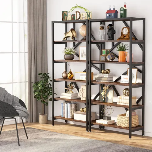 Miniatura 3 de Tribesigns Estantería Industrial de 71 Pulgadas, Estantería Etagere de 6 Estantes, Estantes Abiertos Independientes para Libros con Almacenamiento