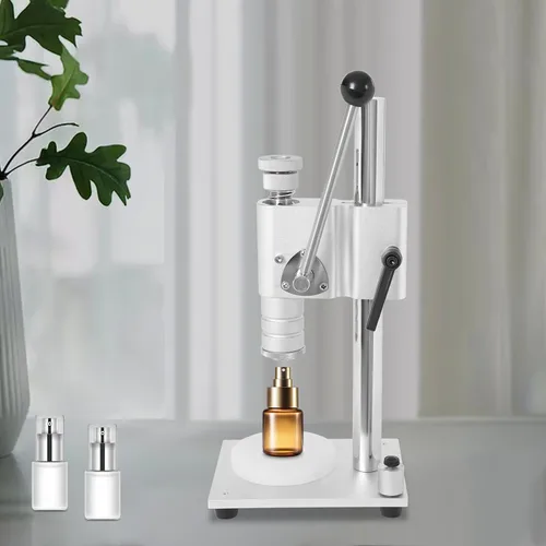 Miniatura 4 de Máquina tapadora manual de botellas de perfume, herramienta de sellado de tapas de 0.51 pulgadas/0.512 in, máquina taponadora de escritorio