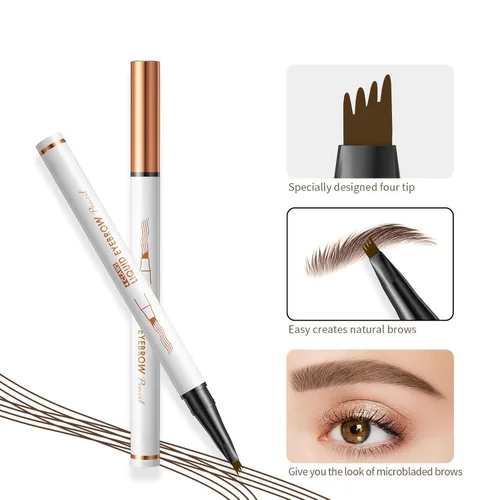 Miniatura 9 de Yulinlon Q707 Lápiz de Cejas Preciso de 4 Puntas – Lápiz de Cejas Impermeable de Larga Duración para Cejas Naturales y Definidas – Fácil de Usar