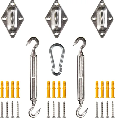 Miniatura 11 de ShadeMart Cable de alambre de acero inoxidable de 36 pies (12 pies x 3), juego de 3 piezas para instalación de toldo triangular (solo cables)