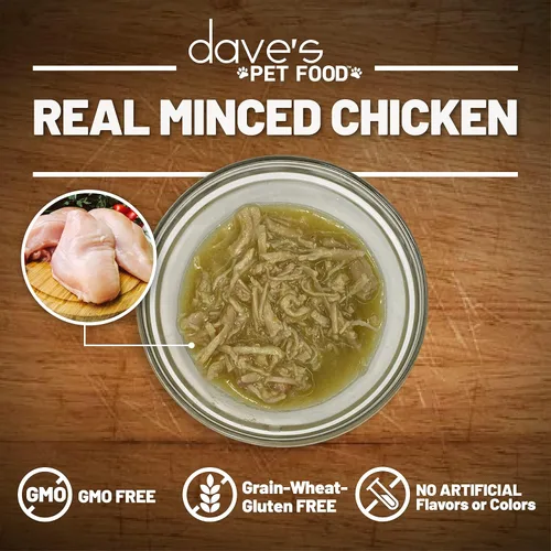 Miniatura 4 de Dave's Pet Food Grain Free Wet Cat Food (Minced Chicken in Gravy), Naturally Healthy Canned, Added Vitamins & Minerals, Wheat, Gluten & GMO-Free