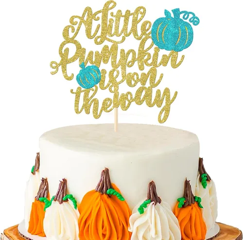 Miniatura 17 de Rsstarxi Paquete de 36 adornos para cupcakes de calabaza pequeña, revelación de género, baby shower, fiesta, decoración de tartas, calabaza