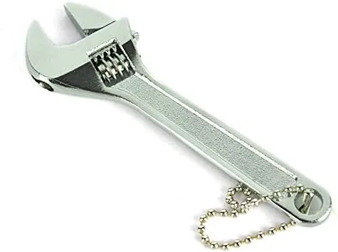 Miniatura 7 de Mini llave de 2.5 pulgadas/2.677 in, llave de tuerca ajustable, herramienta de mano, herramienta de mano, anillo de cadena de regalo Negro