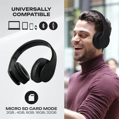 Miniatura 3 de PowerLocus - Audífonos Bluetooth sobre las orejas, auriculares inalámbricos plegables estéreo con cable y sin cable con micrófono incorporado, Micro