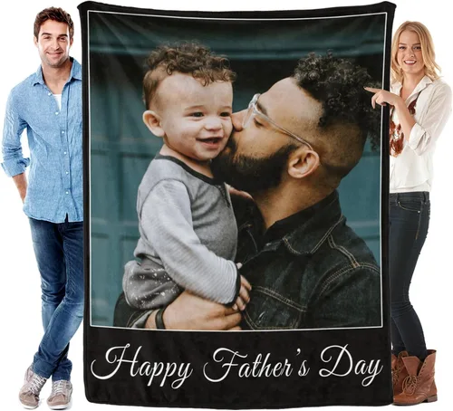 Manta personalizada para el día del padre con foto, regalos personalizados para papá, papá, abuelo, papá, cumpleaños, Navidad