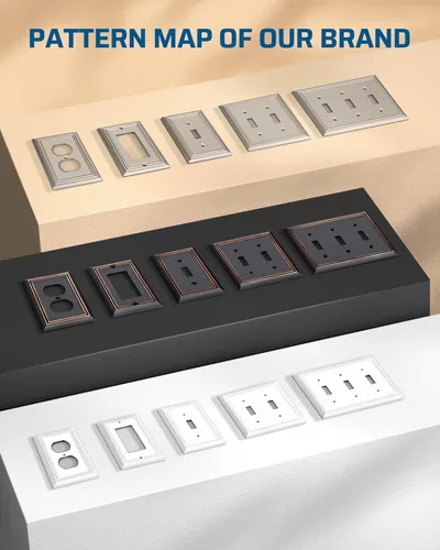 Miniatura 8 de DEWENWILS Paquete de 4 placas de pared de metal, cubierta de interruptor de palanca individual, resistente a la corrosión, níquel cepillado