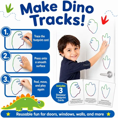 Miniatura 5 de WikkiStix - Recuerdos de fiesta de dinosaurios para niños, 13 paquetes individuales de actividades de dinosaurios con 144 Wikki Stix, tarjetas