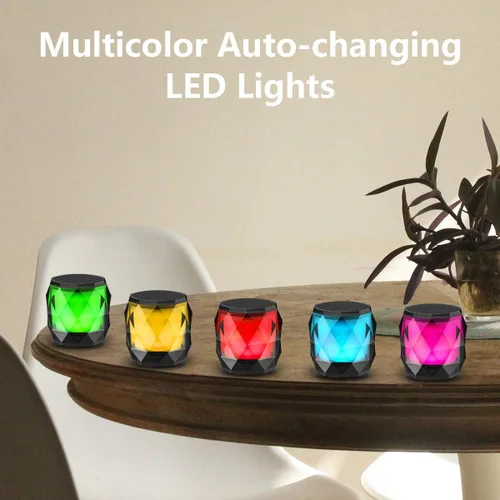 Miniatura 5 de LFS Altavoz Bluetooth Portátil con Luces, Altavoz Inalámbrico Impermeable de Luz Nocturna Magnético, LED de 7 Colores Auto-Cambiante, Micrófono