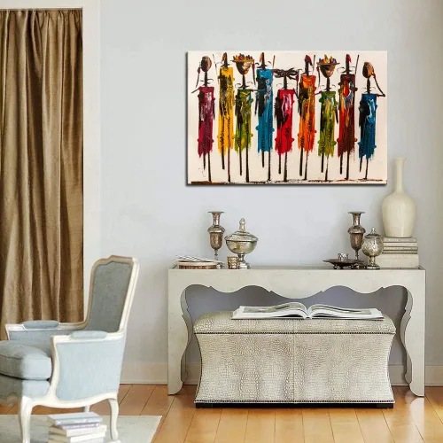 Miniatura 4 de Biuteawal Arte de pared afroamericano, decoración de mujer india, pinturas fotográficas, obras de arte decorativas abstractas para el hogar