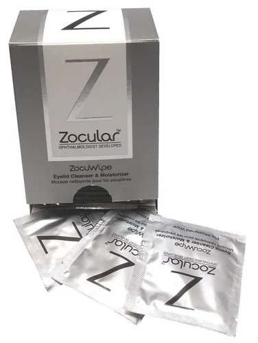 Zocular Zocuwipe Toallitas para párpados con complejo natural de okra - Almohadillas suaves de limpieza e hidratación de párpados - 40 unidades