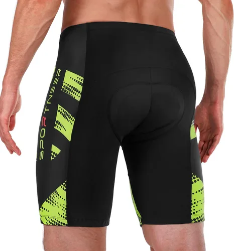 Miniatura 40 de Sportneer Pantalones cortos de ciclismo acolchados para hombre, acolchado 4D, pantalones cortos de ciclismo para hombre, transpirables y absorbentes